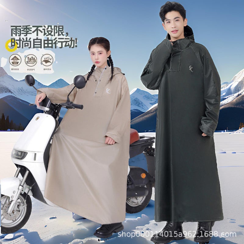 Raincoat, Electric Vehicle Raincoat, Full-Body Integrated Motorcycle Raincoat, Thickened Raincoat, Cycling Electric Vehicle Poncho - Image 2